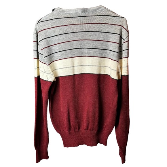 Vintage Andrew St John Long Sleeve V Neck Sweater Striped, Large - Picture 4 of 12